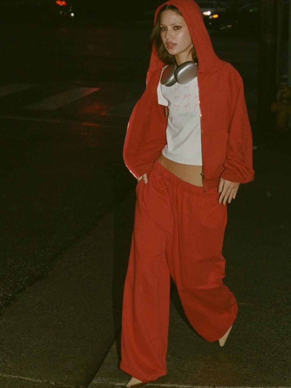 With Jean Red Sweatpants